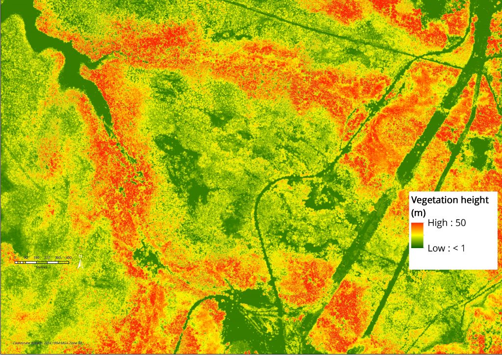 Figure 1 - Relative vegetation height model