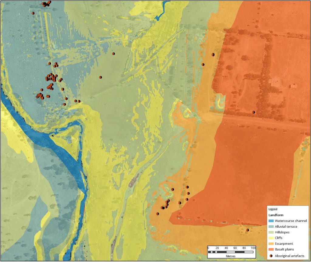 Figure 2 - landforms and Aboriginal artefacts