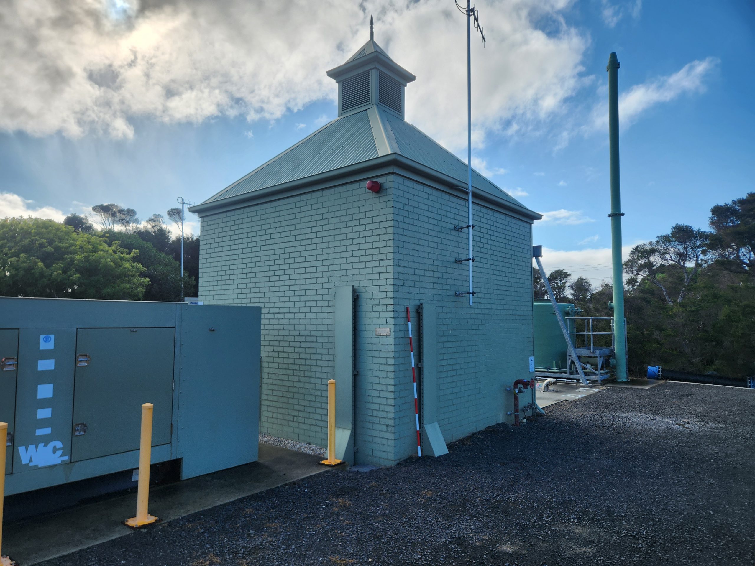 modern pumping station built as an imitation kiln