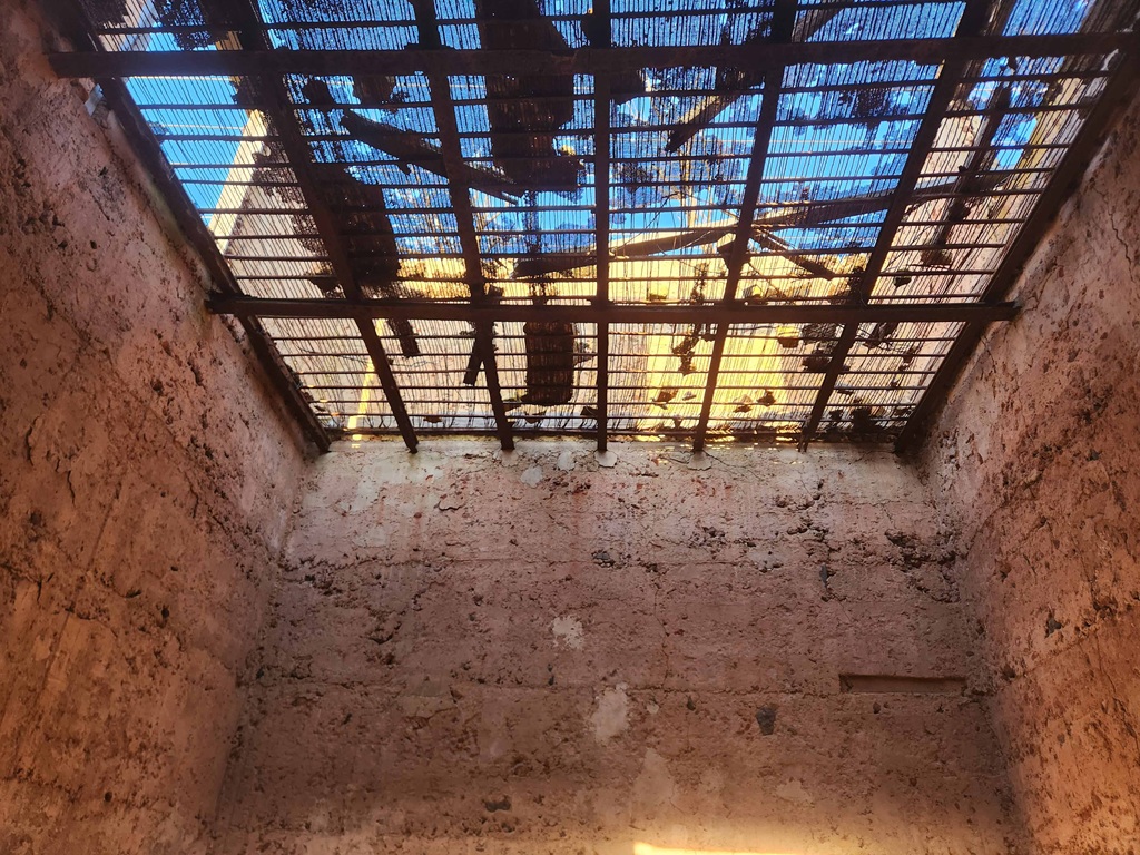 metal grill forms the floor of the drying area